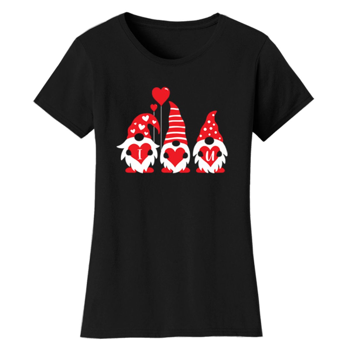 Women's Valentine's Day Shirts - T-Shirts - Gnomies - Black / M