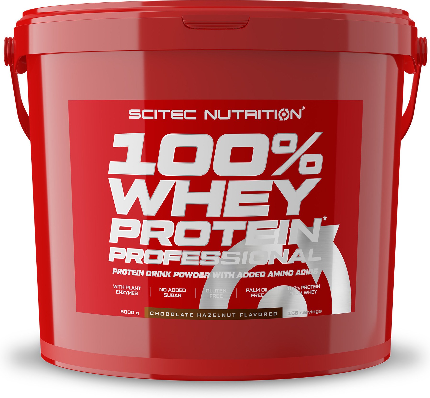 Scitec Nutrition 100% Whey Protein Professional 5 Kg - Formule Améliorée Sans Gluten Ni Sucres Goûter Chocolat - Noisette