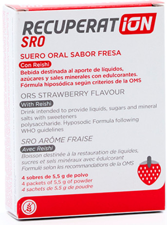 Recuperation SRO Suero Oral Naranja - Solución de Rehidratación 4 Sobres x 5,5 gr Goûter Fraise
