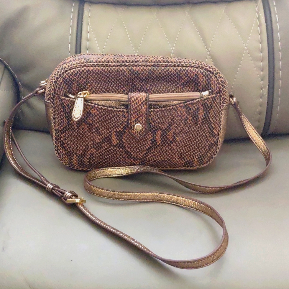 G.I.L.I. Sienna Got It Love It Snakeskin Leather Crossbody Bag