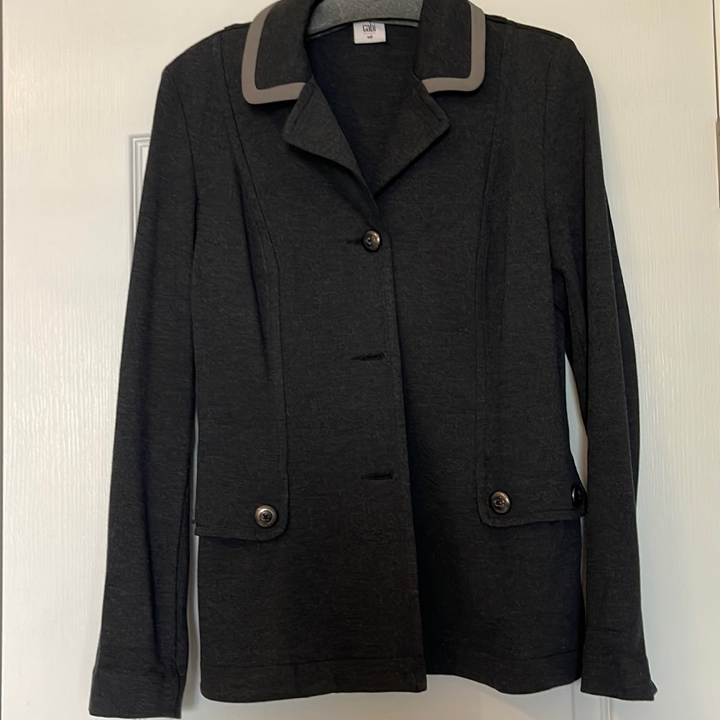 Cabi Charcoal Ponte Jacket. Size M