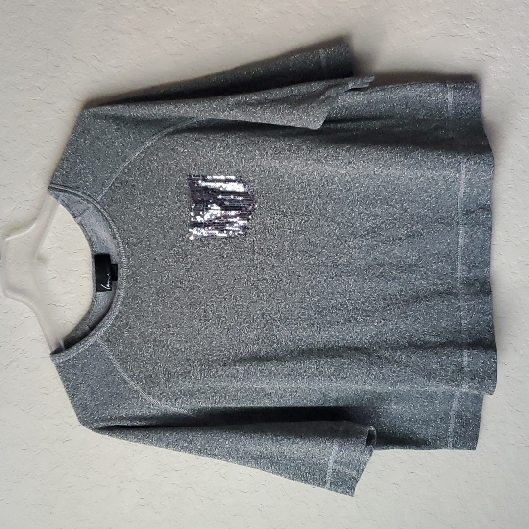 Lane Bryant Women Size 18/20 Silver & Sequin Short Top