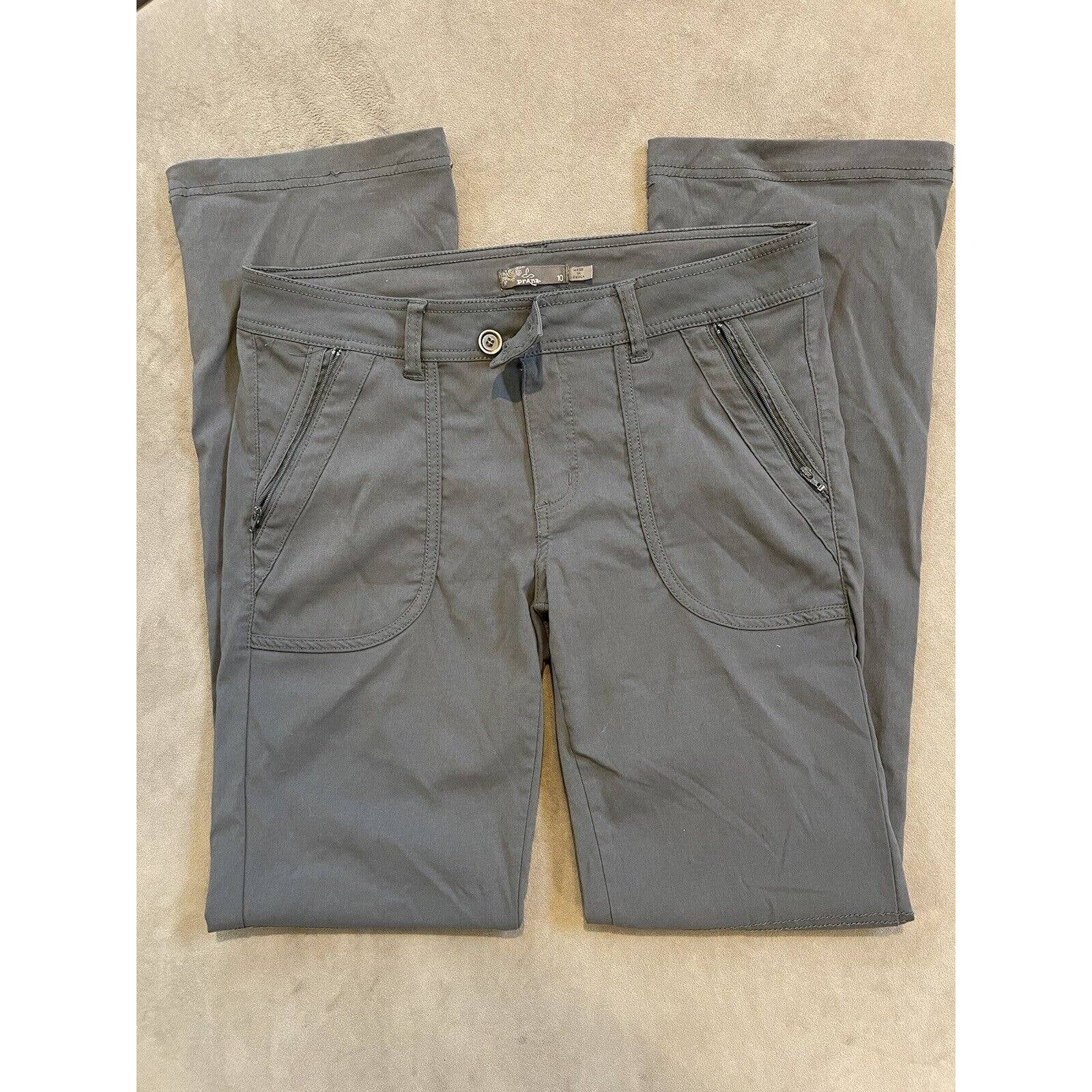 Prana Womens Size 10 Hiking Pants. Side Zip And Back Pockets.