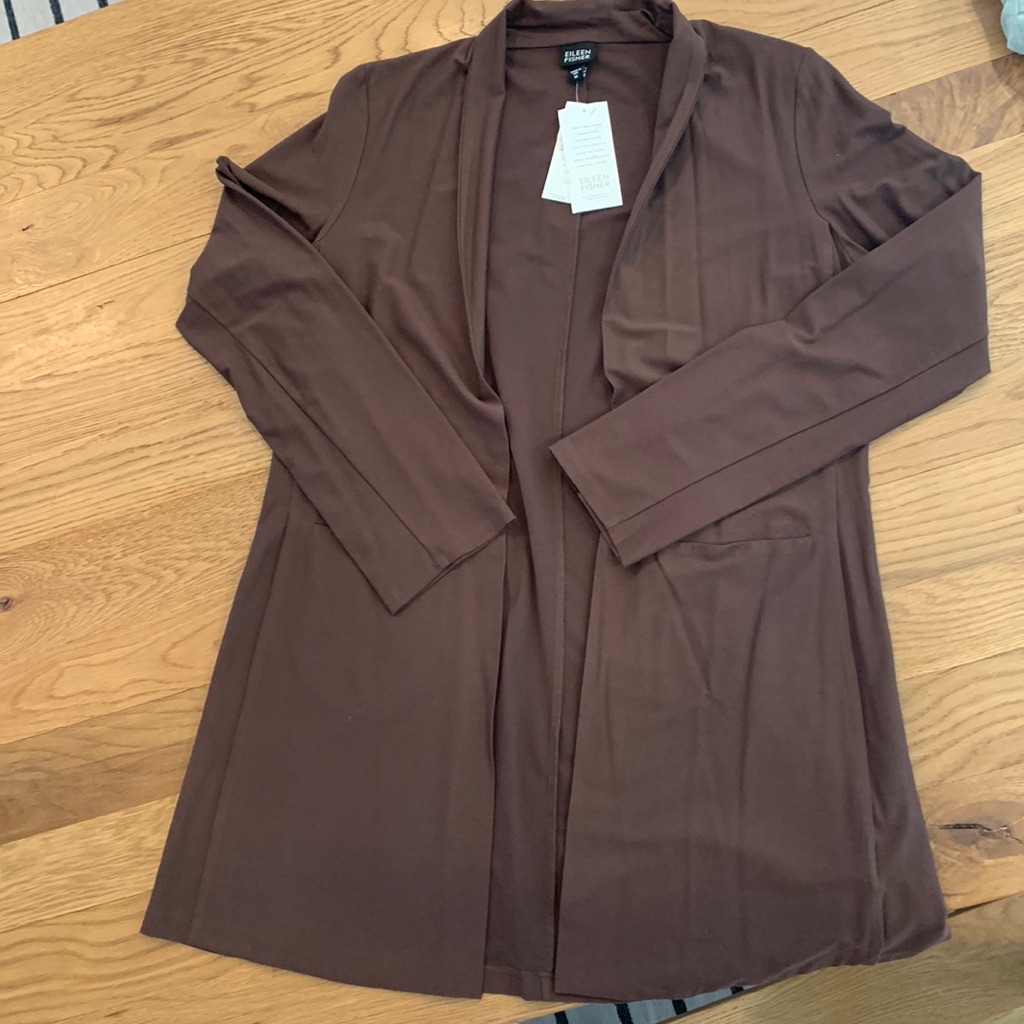 Eileen Fisher Cocoa Long Jacket
