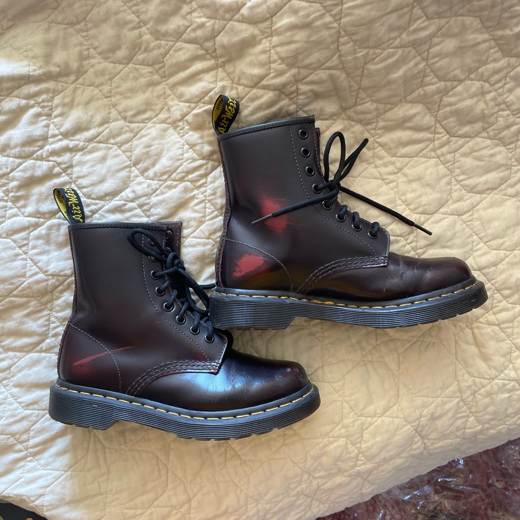 Doc Marten 1460 Women's Arcadia Leather Lace Up Boots Cherry Red