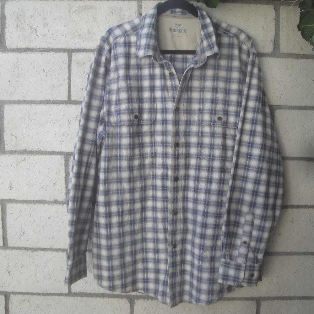 Outdoor Life Shirt Plaid Gorpcore Long Sleeve Casual Men's Size Large