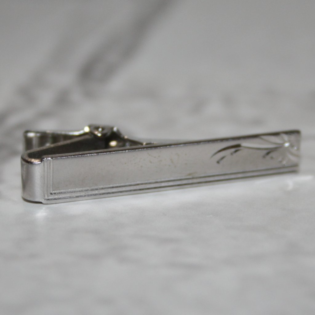Vintage Silver Anson Tie Clip 1.5"