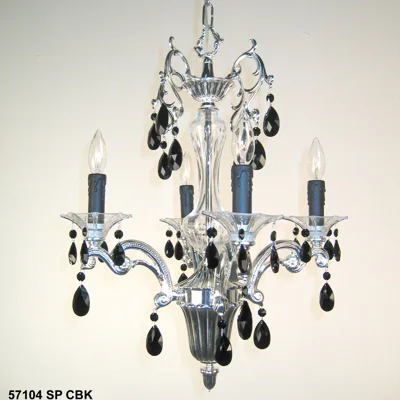 Via Firenze 4 - Light Candle Style Classic / Traditional Chandelier Classic Lighting Finish: Roman Bronze, Crystal Type: Crystalique Black