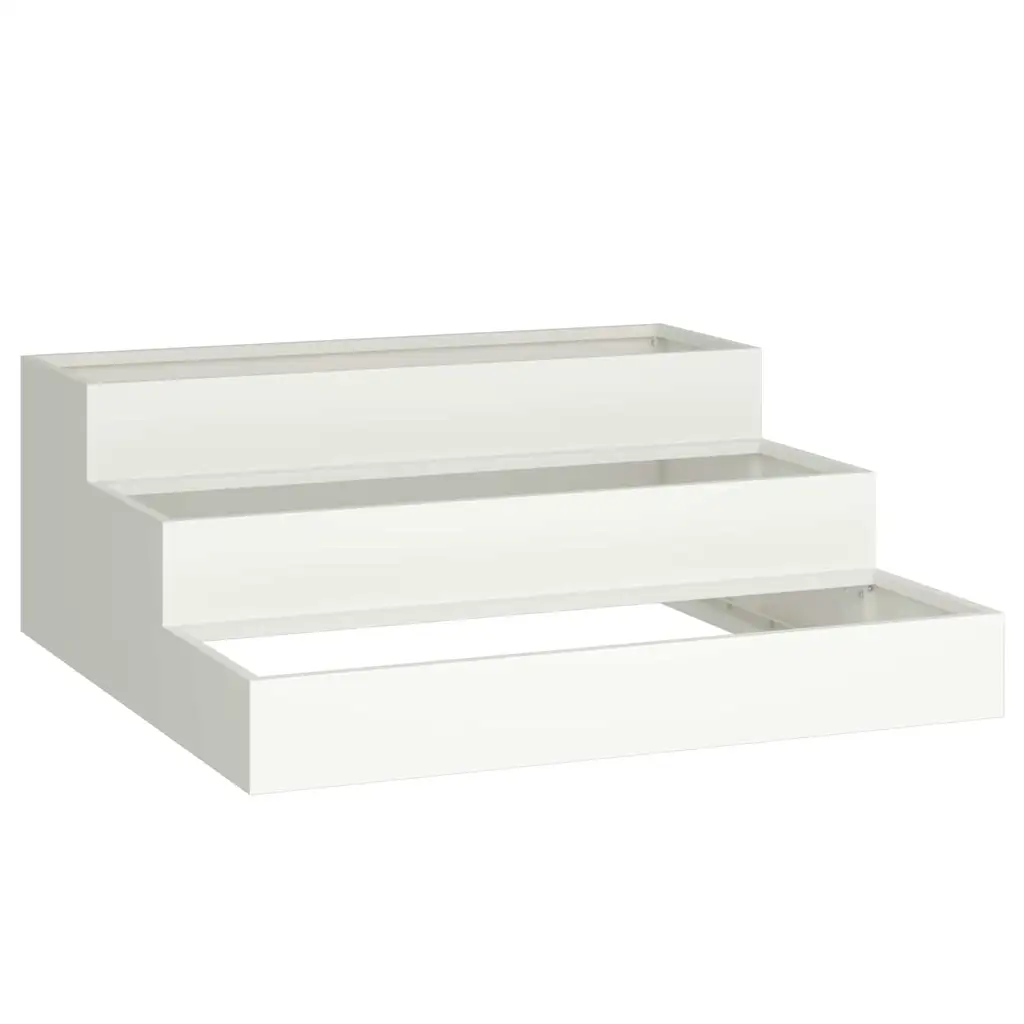 vidaXL Aia istutuspot Valge 90 x 90 x 35 cm Külmvalmistatud teras