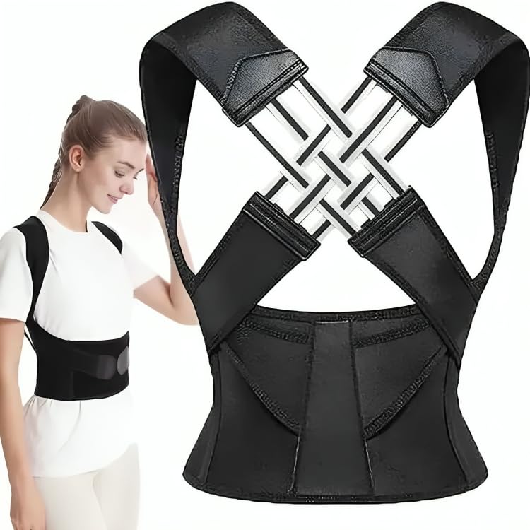 Adjustable Back Posture Corrector/ Slouching Relieve Pain Belt Women & Men (Get Free Mobile Charm) + (Get Free 160w Fast Charger Worth Rs.1799)