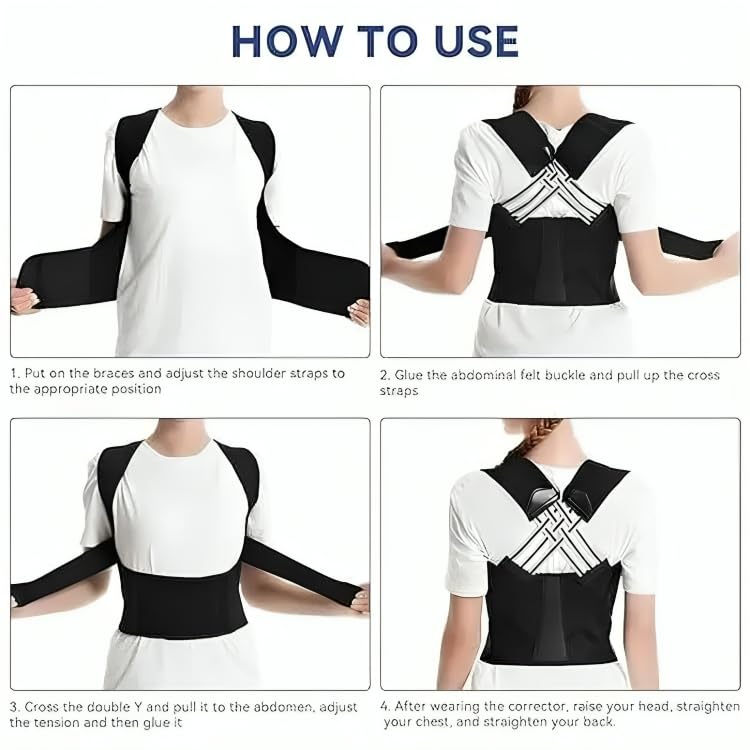 Adjustable Back Posture Corrector/ Slouching Relieve Pain Belt Women & Men (Get Free Mobile Charm) + (Get Free 160w Fast Charger Worth Rs.1799)