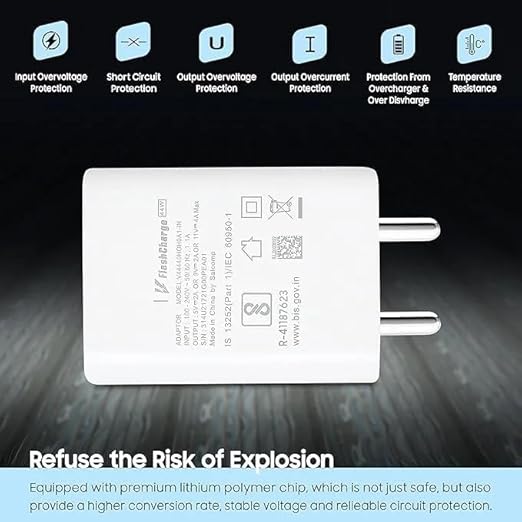 100W Flash Charger - SUPERVOOC Fast Charger with Type-C Cable | Ultra-Fast Charging | Supports VOOC/SUPERVOOC, Warp, Dash, Dart, SuperDart (1 Year Warranty)