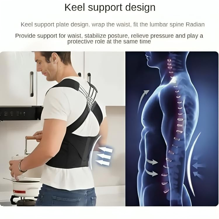 Adjustable Back Posture Corrector/ Slouching Relieve Pain Belt Women & Men (Get Free Mobile Charm) + (Get Free 160w Fast Charger Worth Rs.1799)