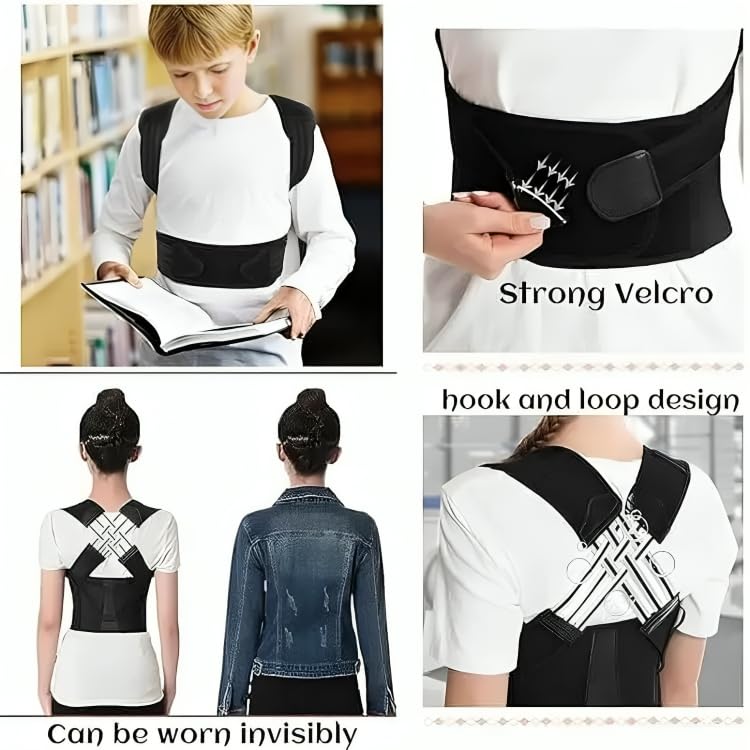 Adjustable Back Posture Corrector/ Slouching Relieve Pain Belt Women & Men (Get Free Mobile Charm) + (Get Free 160w Fast Charger Worth Rs.1799)