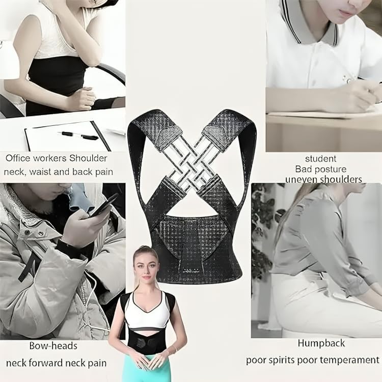 Adjustable Back Posture Corrector/ Slouching Relieve Pain Belt Women & Men (Get Free Mobile Charm) + (Get Free 160w Fast Charger Worth Rs.1799)