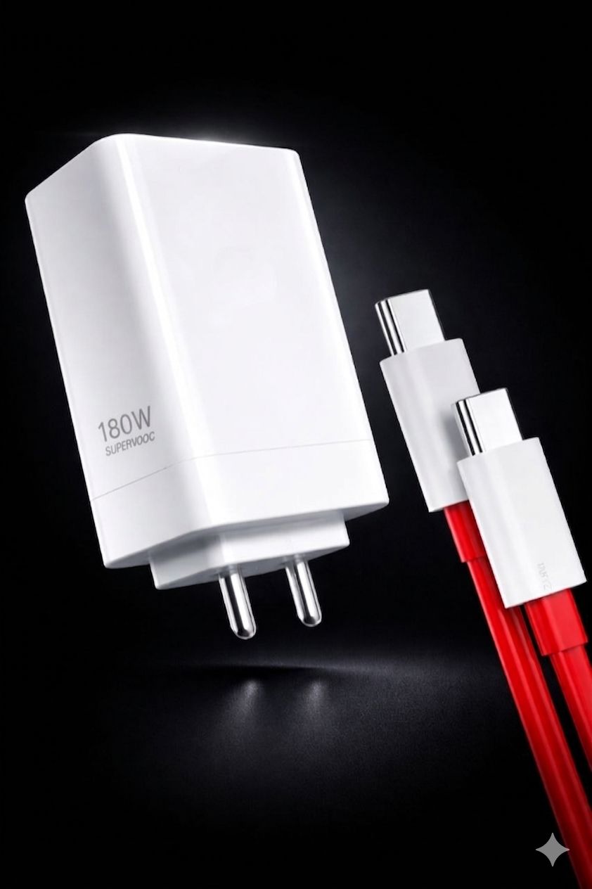 100W Flash Charger - SUPERVOOC Fast Charger with Type-C Cable | Ultra-Fast Charging | Supports VOOC/SUPERVOOC, Warp, Dash, Dart, SuperDart (1 Year Warranty)