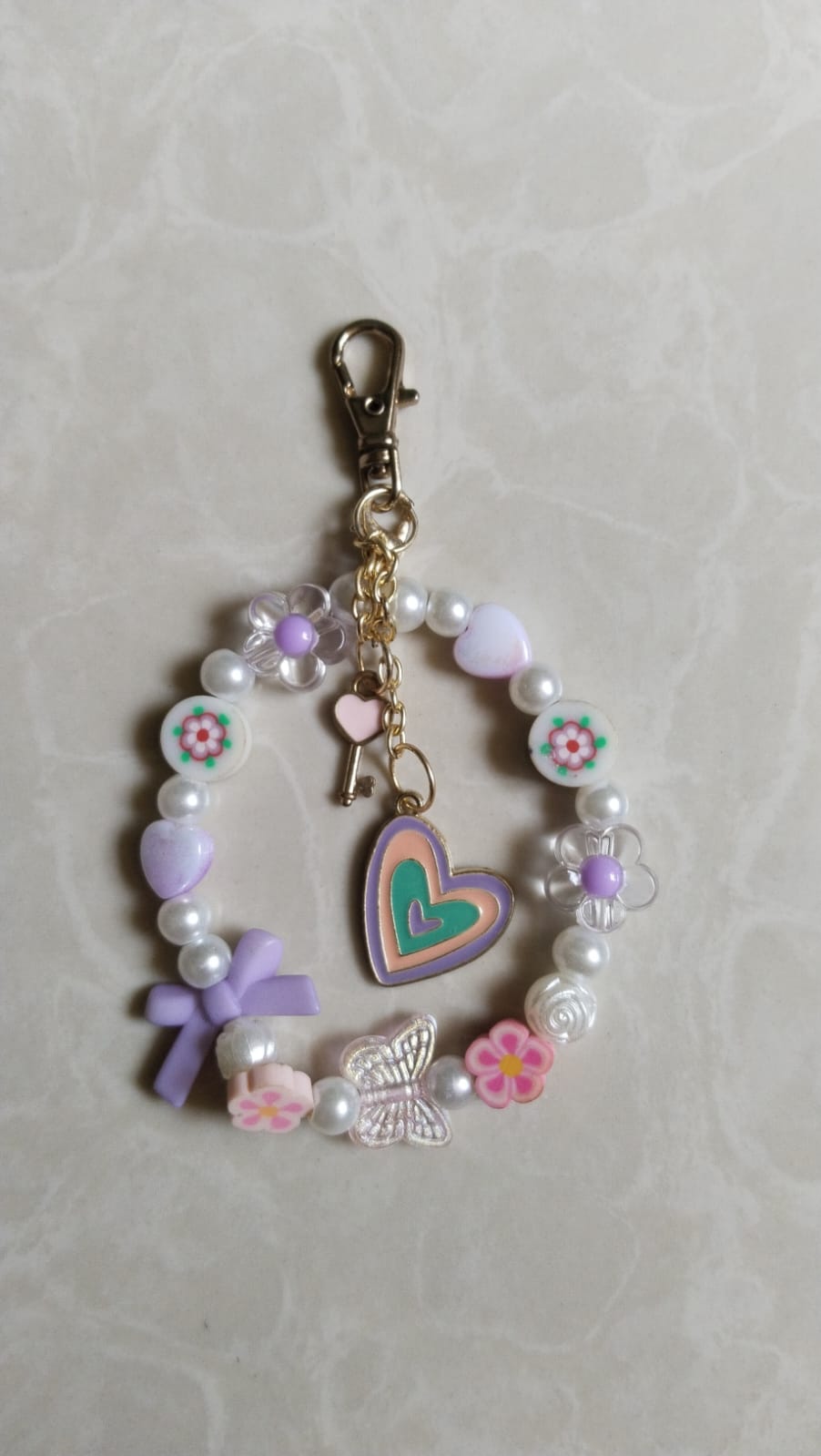 Phone Charm | Phone Strap | Cell Phone Strap With Crystal Beads and Pearls Bow Charm | Detachable Phone Wrist Strap, Hands-Free Keychain Phone Accessories for Women Girls